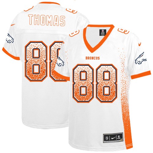 Women's Elite Demaryius Thomas Nike Jersey White - #88 Drift Fashion NFL Denver Broncos